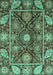 Machine Washable Oriental Turquoise Traditional Area Rugs, wshabs3902turq