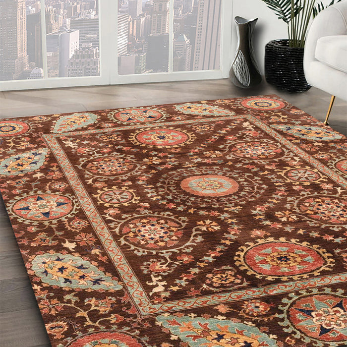 Machine Washable Abstract Tomato Red Rug in a Family Room, wshabs3902