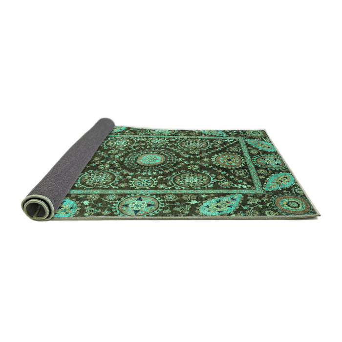 Sideview of Oriental Turquoise Traditional Rug, abs3902turq