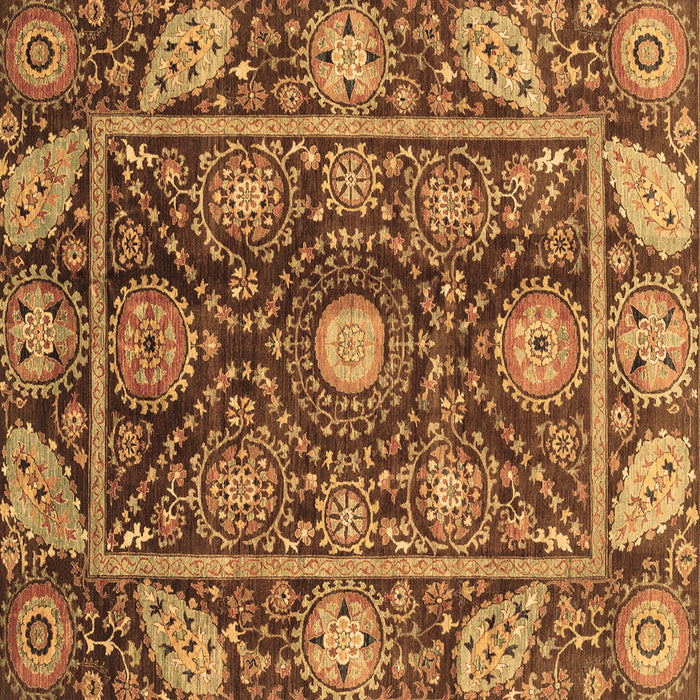 Square Machine Washable Oriental Brown Traditional Rug, wshabs3902brn