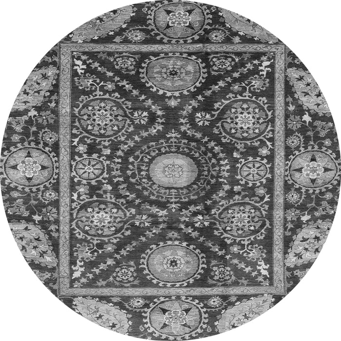Round Oriental Gray Traditional Rug, abs3902gry