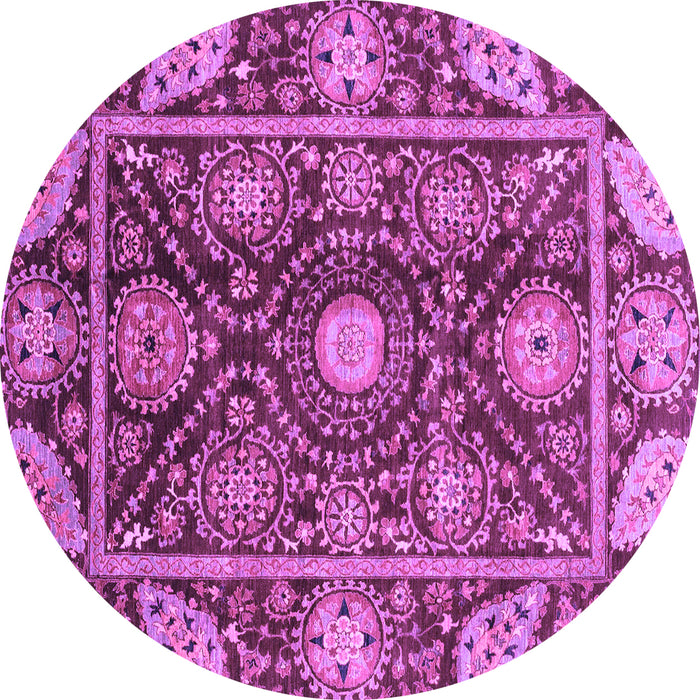 Round Oriental Purple Traditional Rug, abs3902pur