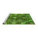 Sideview of Machine Washable Oriental Green Traditional Area Rugs, wshabs3902grn