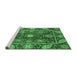 Sideview of Machine Washable Oriental Emerald Green Traditional Area Rugs, wshabs3902emgrn