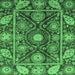 Square Oriental Emerald Green Traditional Rug, abs3902emgrn