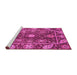 Sideview of Machine Washable Oriental Pink Traditional Rug, wshabs3902pnk