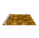 Sideview of Machine Washable Oriental Yellow Traditional Rug, wshabs3902yw