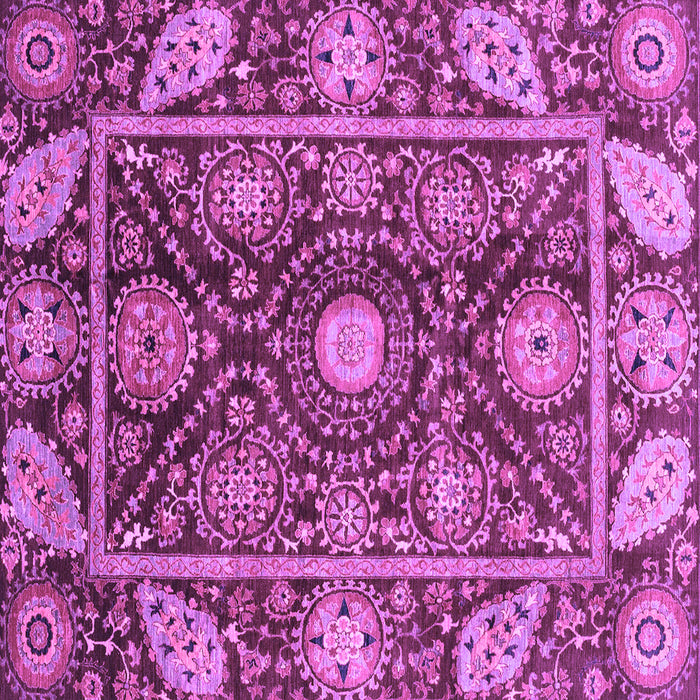 Square Machine Washable Oriental Purple Traditional Area Rugs, wshabs3902pur