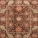 Square Abstract Red Oriental Rug, abs3902