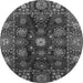 Round Abstract Gray Modern Rug, abs3903gry