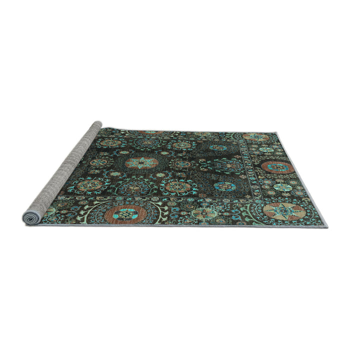 Sideview of Machine Washable Abstract Light Blue Modern Rug, wshabs3903lblu