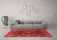 Machine Washable Abstract Red Modern Rug, wshabs3903red