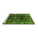 Sideview of Machine Washable Abstract Green Modern Area Rugs, wshabs3903grn