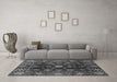 Machine Washable Abstract Gray Modern Rug in a Living Room,, wshabs3903gry