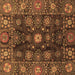 Square Abstract Brown Modern Rug, abs3903brn