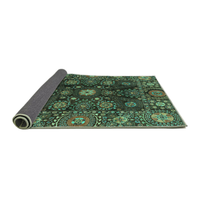 Sideview of Abstract Turquoise Modern Rug, abs3903turq