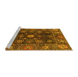 Sideview of Machine Washable Abstract Yellow Modern Rug, wshabs3903yw