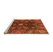 Sideview of Machine Washable Abstract Orange Modern Area Rugs, wshabs3903org