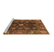 Sideview of Machine Washable Abstract Brown Modern Rug, wshabs3903brn