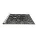 Sideview of Machine Washable Abstract Gray Modern Rug, wshabs3903gry