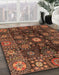 Machine Washable Abstract Vermilion Red Rug in a Family Room, wshabs3903