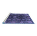 Sideview of Machine Washable Abstract Blue Modern Rug, wshabs3903blu