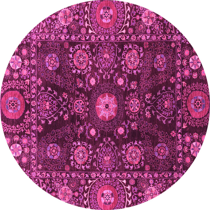 Round Abstract Pink Modern Rug, abs3903pnk