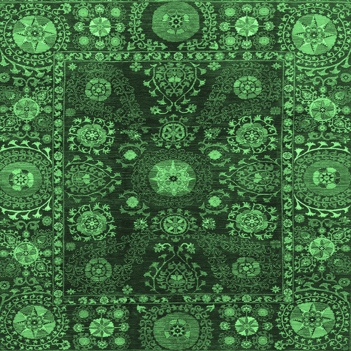 Square Machine Washable Abstract Emerald Green Modern Area Rugs, wshabs3903emgrn
