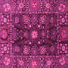 Square Machine Washable Abstract Pink Modern Rug, wshabs3903pnk