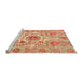 Sideview of Machine Washable Abstract Red Rug, wshabs3904