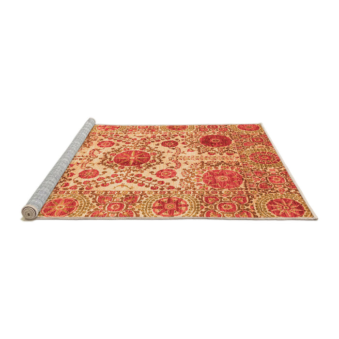 Sideview of Machine Washable Abstract Orange Modern Area Rugs, wshabs3904org