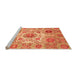 Sideview of Machine Washable Abstract Orange Modern Area Rugs, wshabs3904org