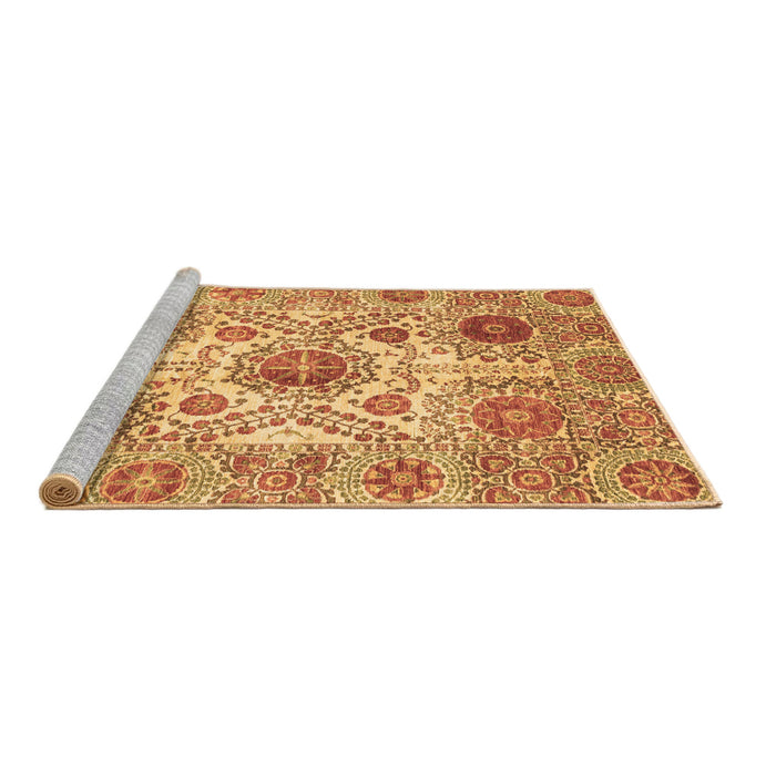 Sideview of Machine Washable Abstract Brown Modern Rug, wshabs3904brn