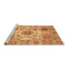 Sideview of Machine Washable Abstract Brown Modern Rug, wshabs3904brn