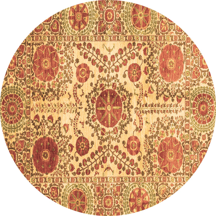 Round Machine Washable Abstract Brown Modern Rug, wshabs3904brn