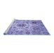 Sideview of Machine Washable Abstract Blue Modern Rug, wshabs3904blu