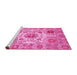 Sideview of Machine Washable Abstract Pink Modern Rug, wshabs3904pnk