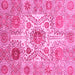 Square Abstract Pink Modern Rug, abs3904pnk