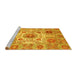 Sideview of Machine Washable Abstract Yellow Modern Rug, wshabs3904yw