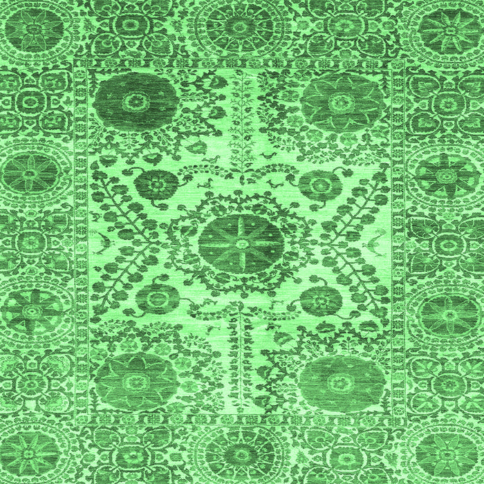 Square Machine Washable Abstract Emerald Green Modern Area Rugs, wshabs3904emgrn