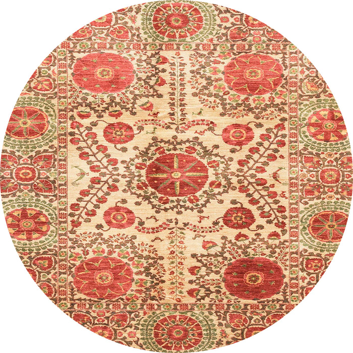 Round Abstract Red Modern Rug, abs3904