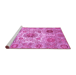 Sideview of Machine Washable Abstract Purple Modern Area Rugs, wshabs3904pur