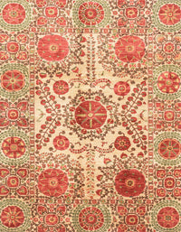 Machine Washable Abstract Red Rug, wshabs3904