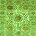 Square Machine Washable Abstract Green Modern Area Rugs, wshabs3904grn