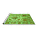 Sideview of Machine Washable Abstract Green Modern Area Rugs, wshabs3904grn