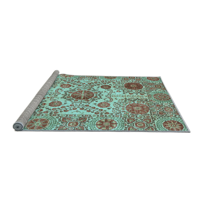 Sideview of Machine Washable Abstract Light Blue Modern Rug, wshabs3904lblu