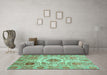 Machine Washable Abstract Turquoise Modern Area Rugs in a Living Room,, wshabs3904turq