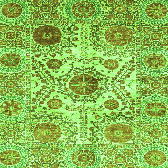 Square Abstract Green Modern Rug, abs3904grn