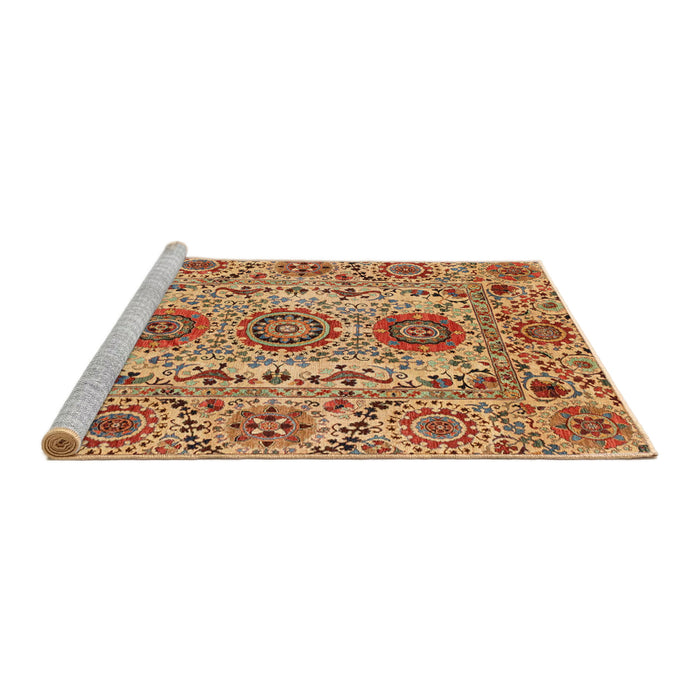 Sideview of Machine Washable Abstract Orange Rug, wshabs3905