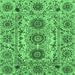 Square Machine Washable Abstract Emerald Green Modern Area Rugs, wshabs3905emgrn